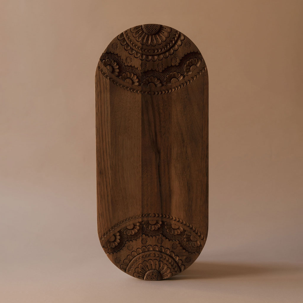 oval wooden serving board